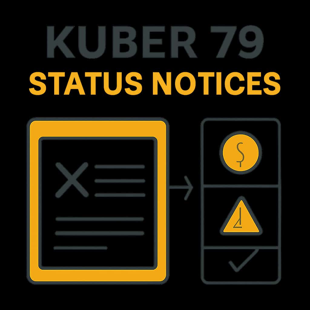 Illustration explaining Kuber 79 Status Notices.