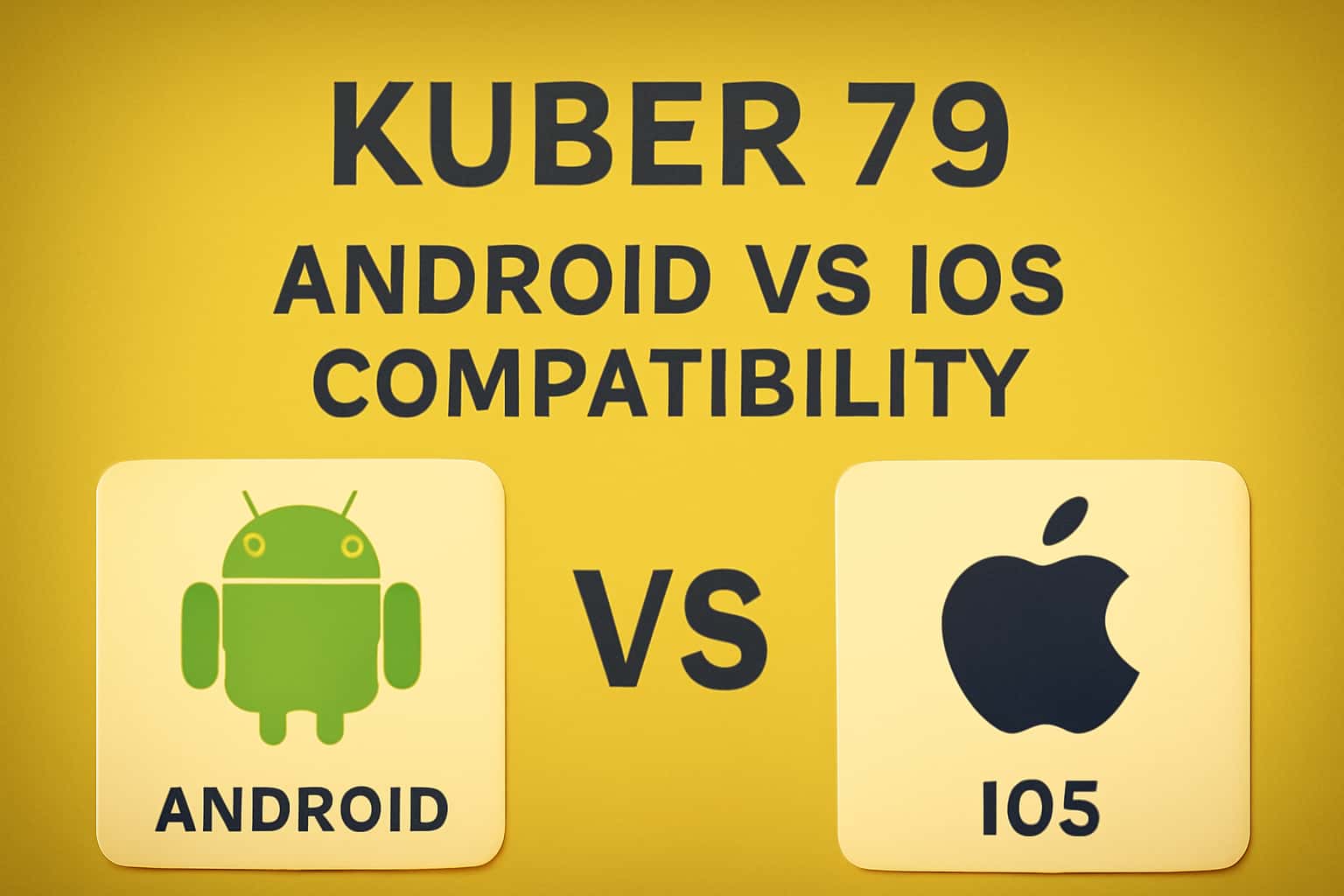 Informational graphic on Kuber 79 compatibility across Android and iOS devices.