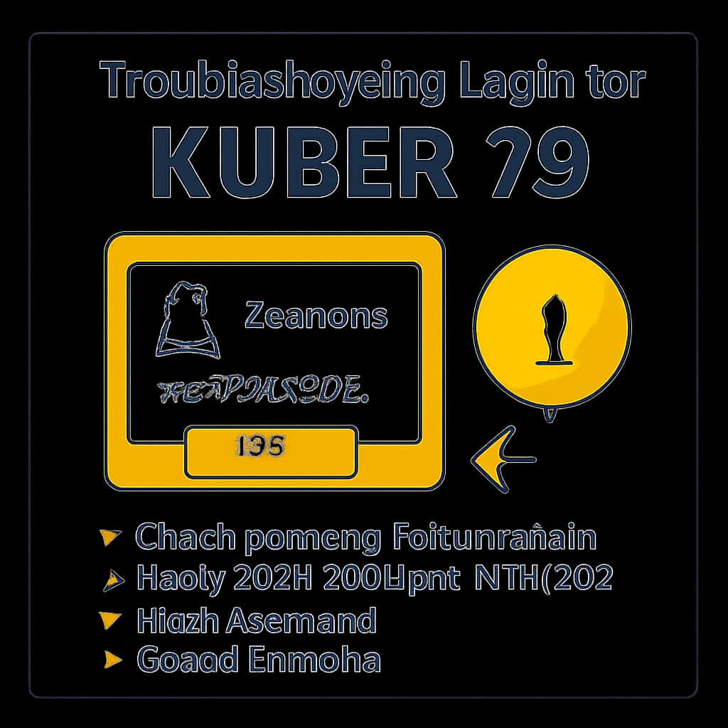 Illustration detailing login troubleshooting steps for Kuber 79.